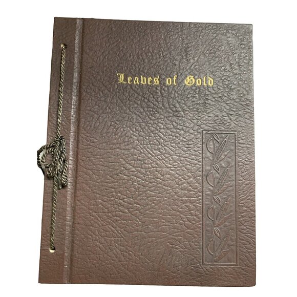 Leaves of Gold Inspirational Quotes & Proverbs 1952 Vintage Brown Leather Book - Picture 2 of 7